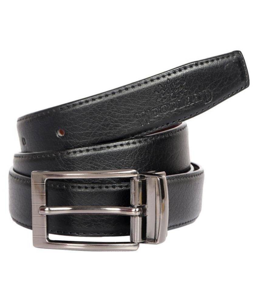     			RUNSI INTERNATIONAL Black Faux Leather Formal Belt