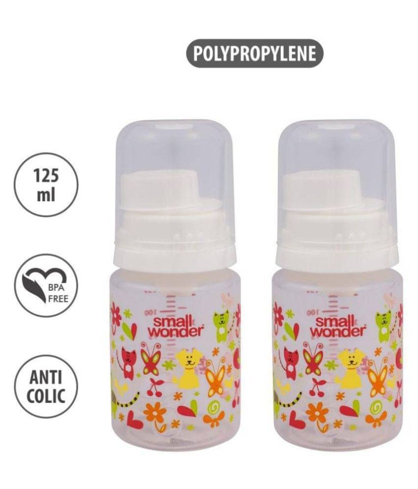 Small Wonder - Multicolor 125 ml Feeding Bottle (Pack of 2) Small Wonder - Multicolor 125 ml Feeding Bottle (Pack of 2)