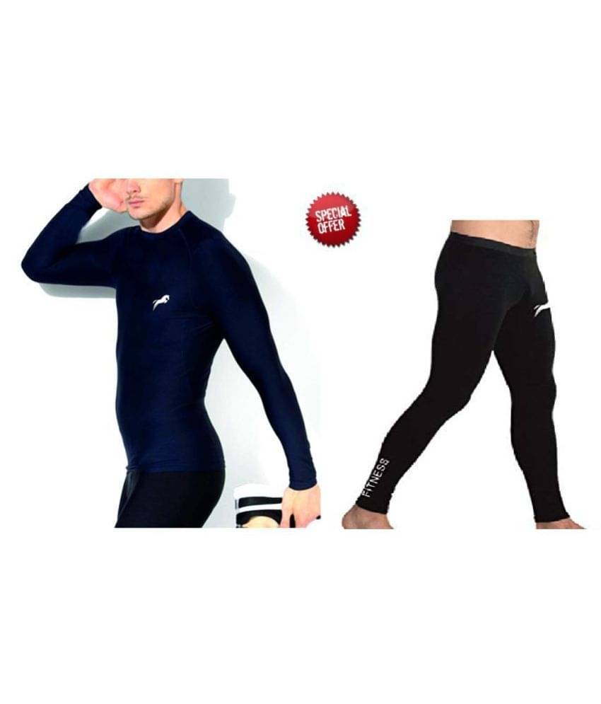 Just Rider Compression Full Sleeve T-Shirt & Full Length Compression Lower Tights (Pack of 2) Just Rider Compression Full Sleeve T-Shirt & Full Length Compression Lower Tights (Pack of 2)