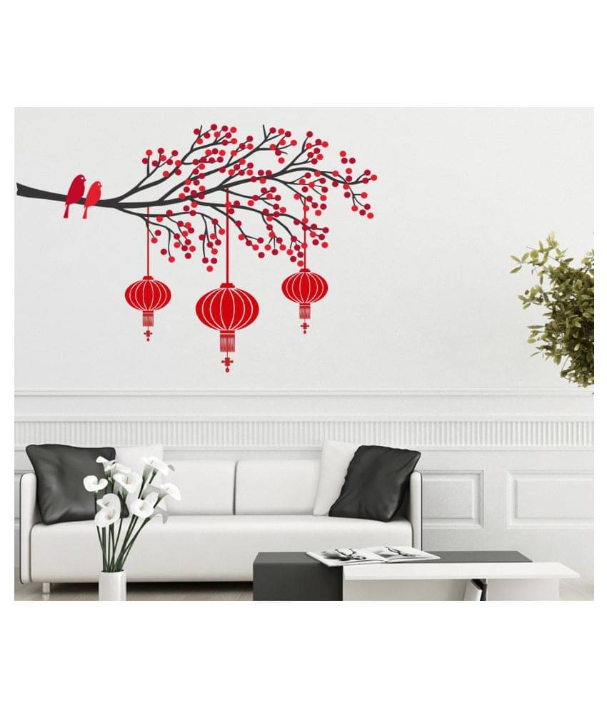 Decor Villa TREE WITH LANTERN Nature Sticker ( 55 x 83 cms ) Decor Villa TREE WITH LANTERN Nature Sticker ( 55 x 83 cms )