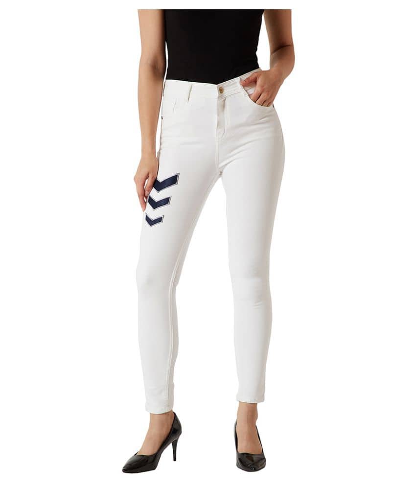 Miss Chase Denim Jeans - White - Jeans | Buy online on ZillyBuy
