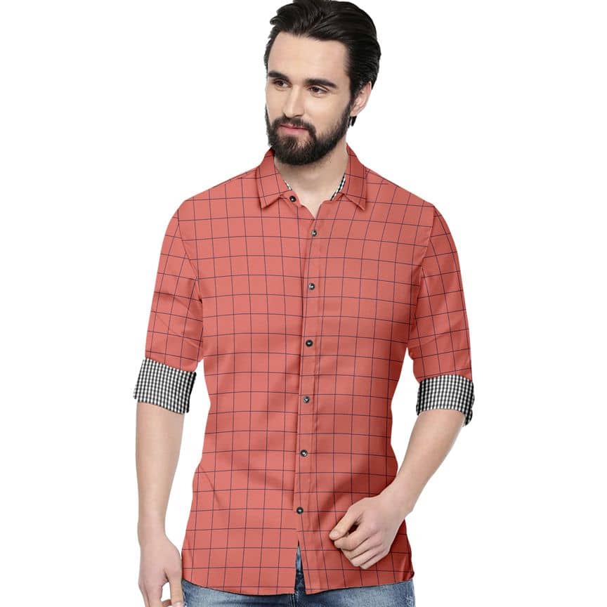 SUR-T 100 Percent Cotton Red Checks Shirt