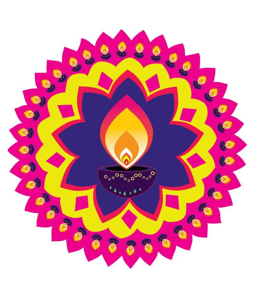 Decor Villa Rangoli Floor Sticker Festive Sticker ( 40 x 40 cms )