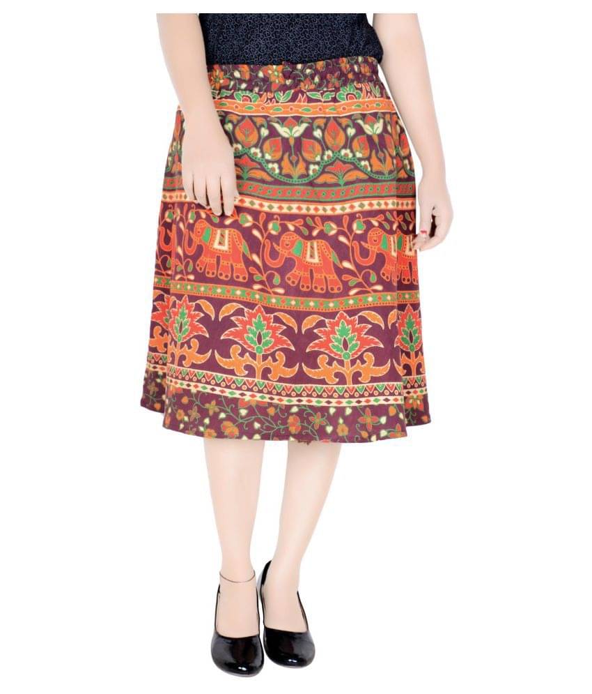 Sttoffa Cotton A-Line Skirt - Brown Sttoffa Cotton A-Line Skirt - Brown