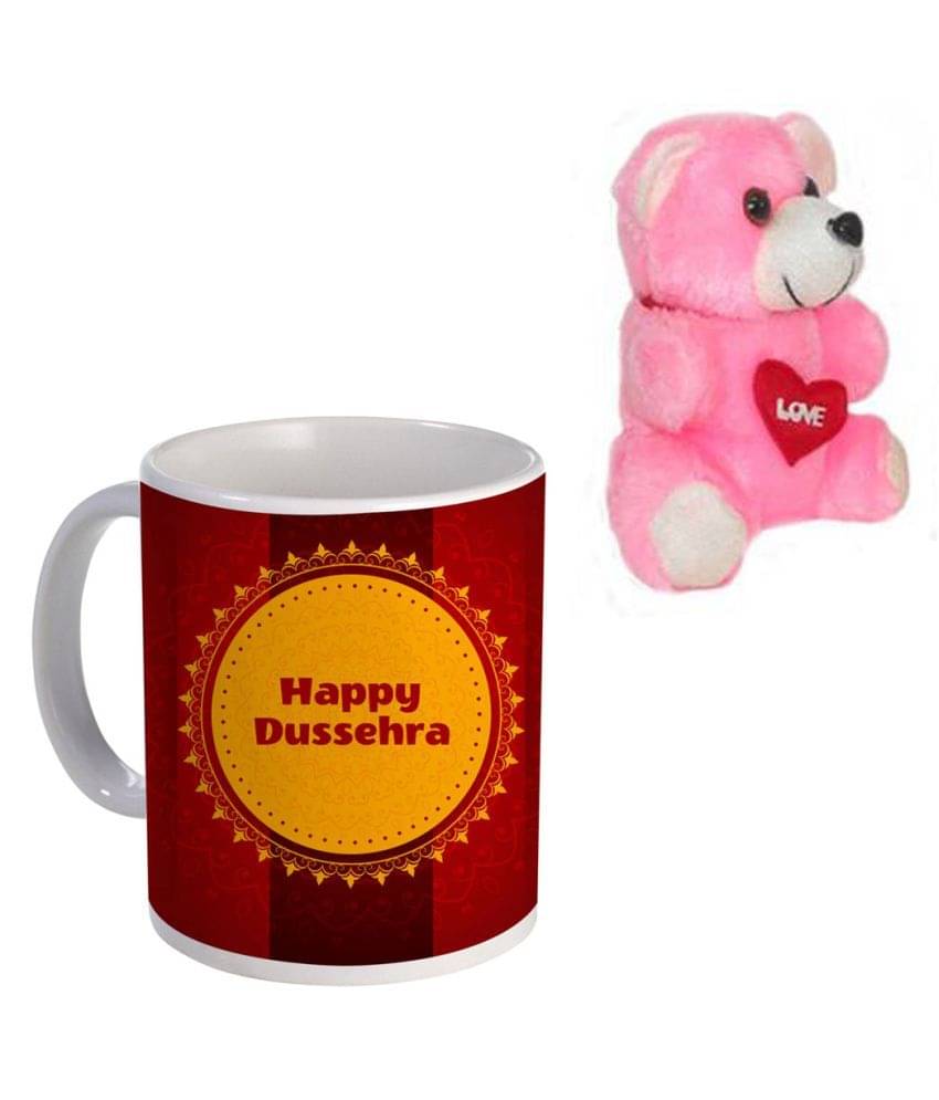 COLOR YARD best artistic happy-dussehra with red heart Ceramic Coffee Mug 1 Pcs 320 mL COLOR YARD best artistic happy-dussehra with red heart Ceramic Coffee Mug 1 Pcs 320 mL
