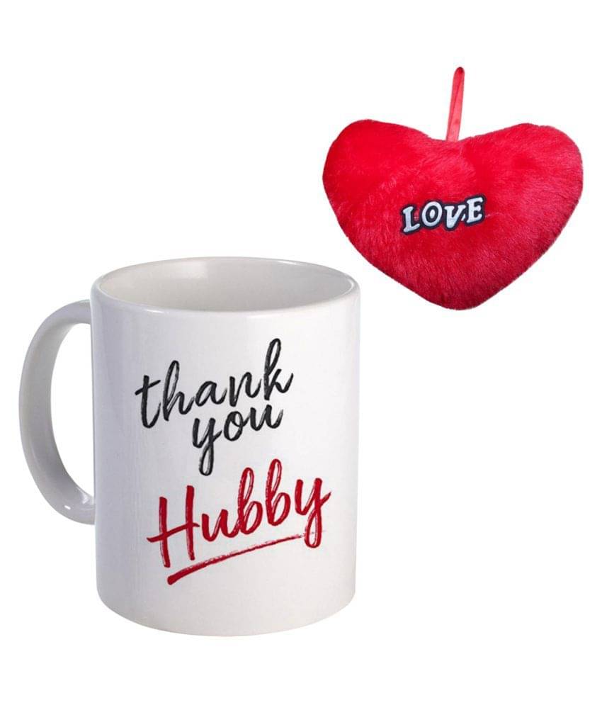     			COLOR YARD best thank you my hubby with red heart Ceramic Coffee Mug 1 Pcs 320 mL