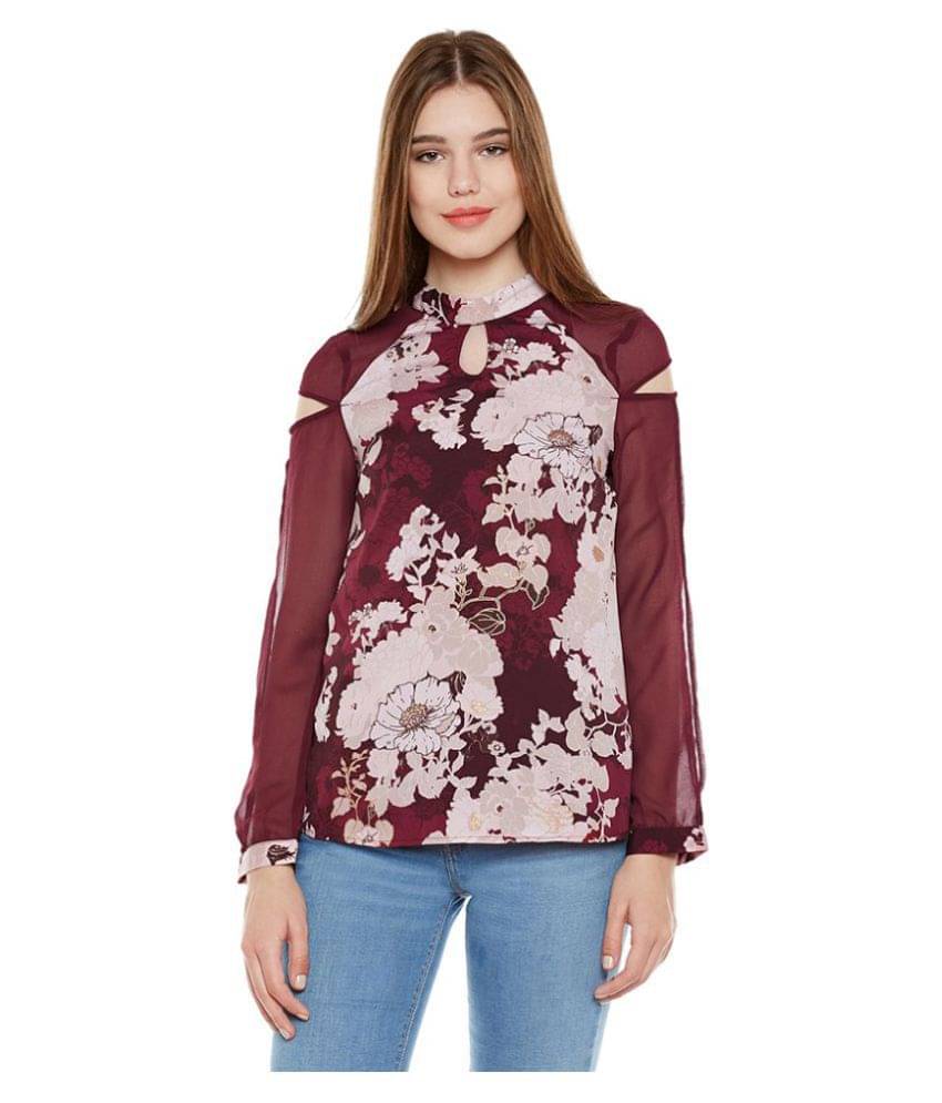     			Oxolloxo Women's Polyester Regular Top ( Maroon )
