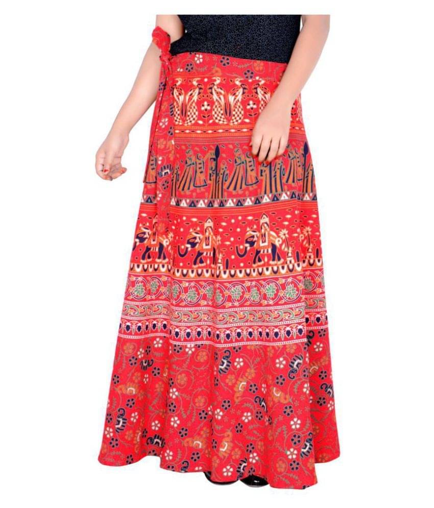 Sttoffa Cotton Wrap Skirt - Red Sttoffa Cotton Wrap Skirt - Red