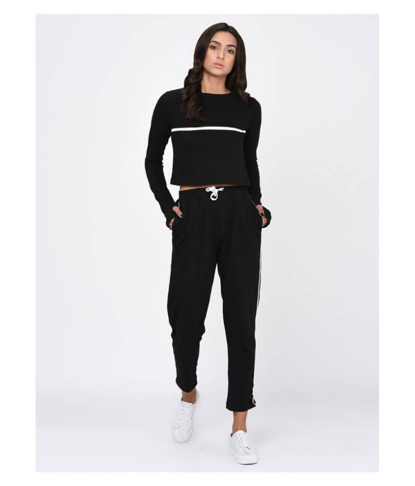 Rigo Women's Cotton Crop Top ( Black )