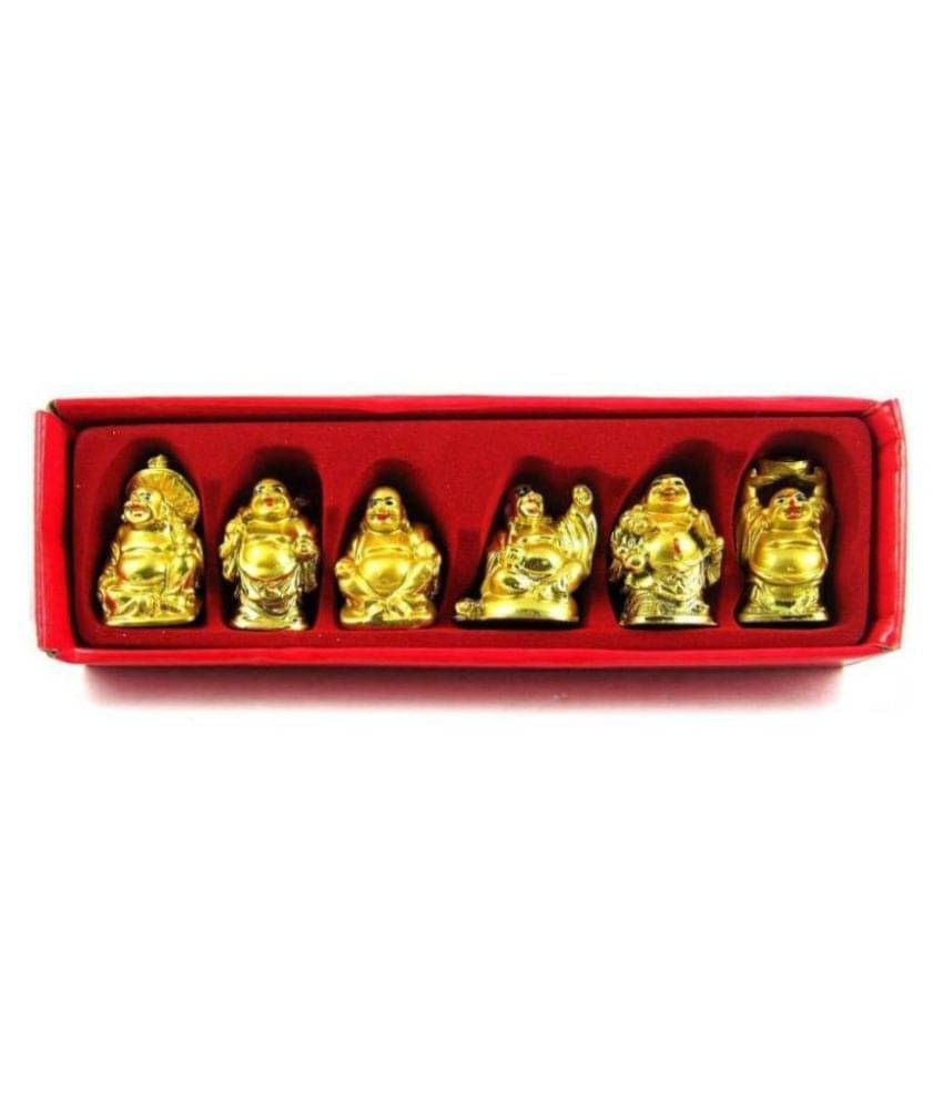     			Dev Bhakti Laughing Buddha Set Of 6 Resin Buddha Idol 7 x 24 cms Pack of 6