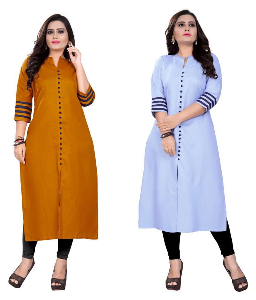Shagun Multicolor Cotton Front Slit Kurti - Kurtis, Tunics | Buy online on ZillyBuy