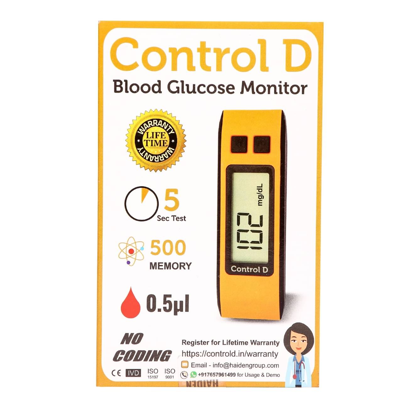 Control D Blood Glucose Monitor(Pack of 25 Strips, Black) Control D Blood Glucose Monitor(Pack of 25 Strips, Black)