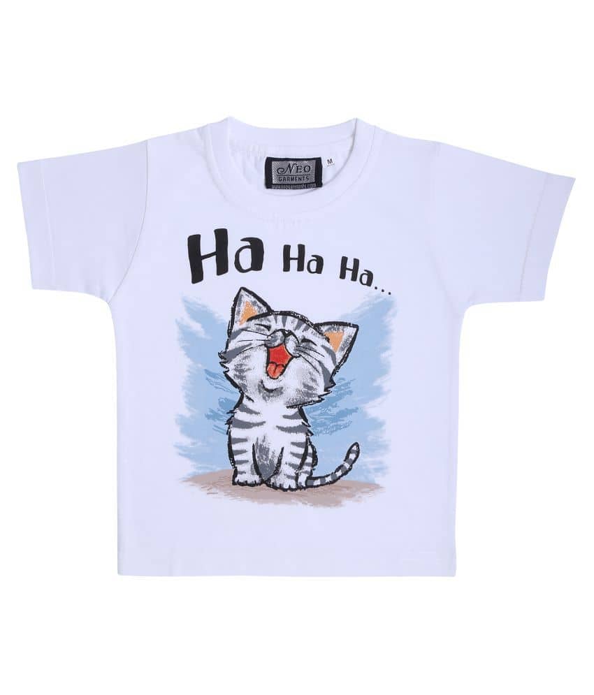 Neo Garments Baby Girls 100% Cotton T Shirts ( White )