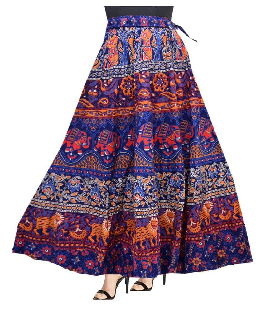 Frionkandy Cotton A-Line Skirt - Blue Frionkandy Cotton A-Line Skirt - Blue