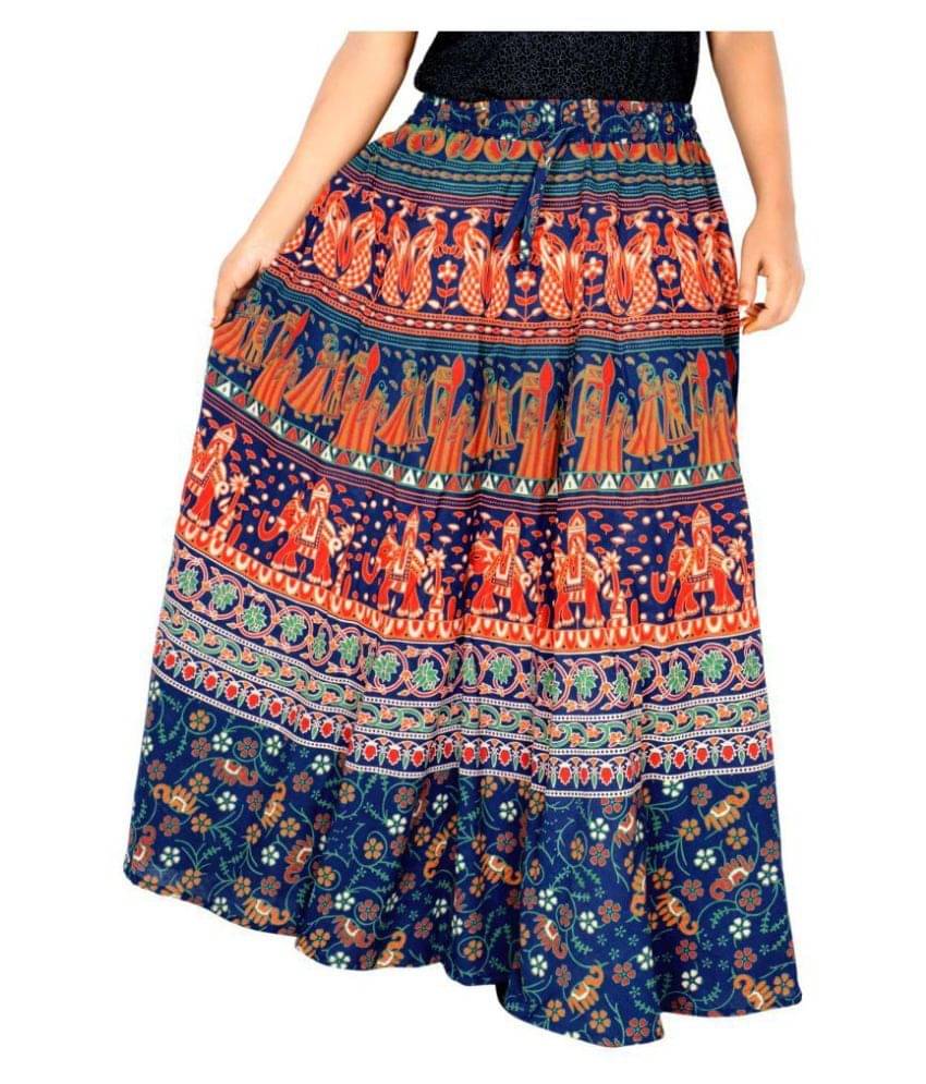 Sttoffa Cotton Wrap Skirt - Blue Sttoffa Cotton Wrap Skirt - Blue