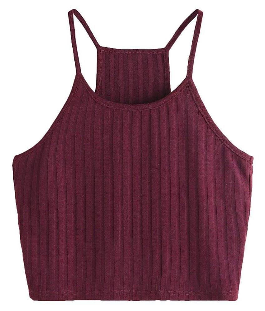 THE BLAZZE Cotton Crop Tops - Maroon     			THE BLAZZE Cotton Crop Tops - Maroon