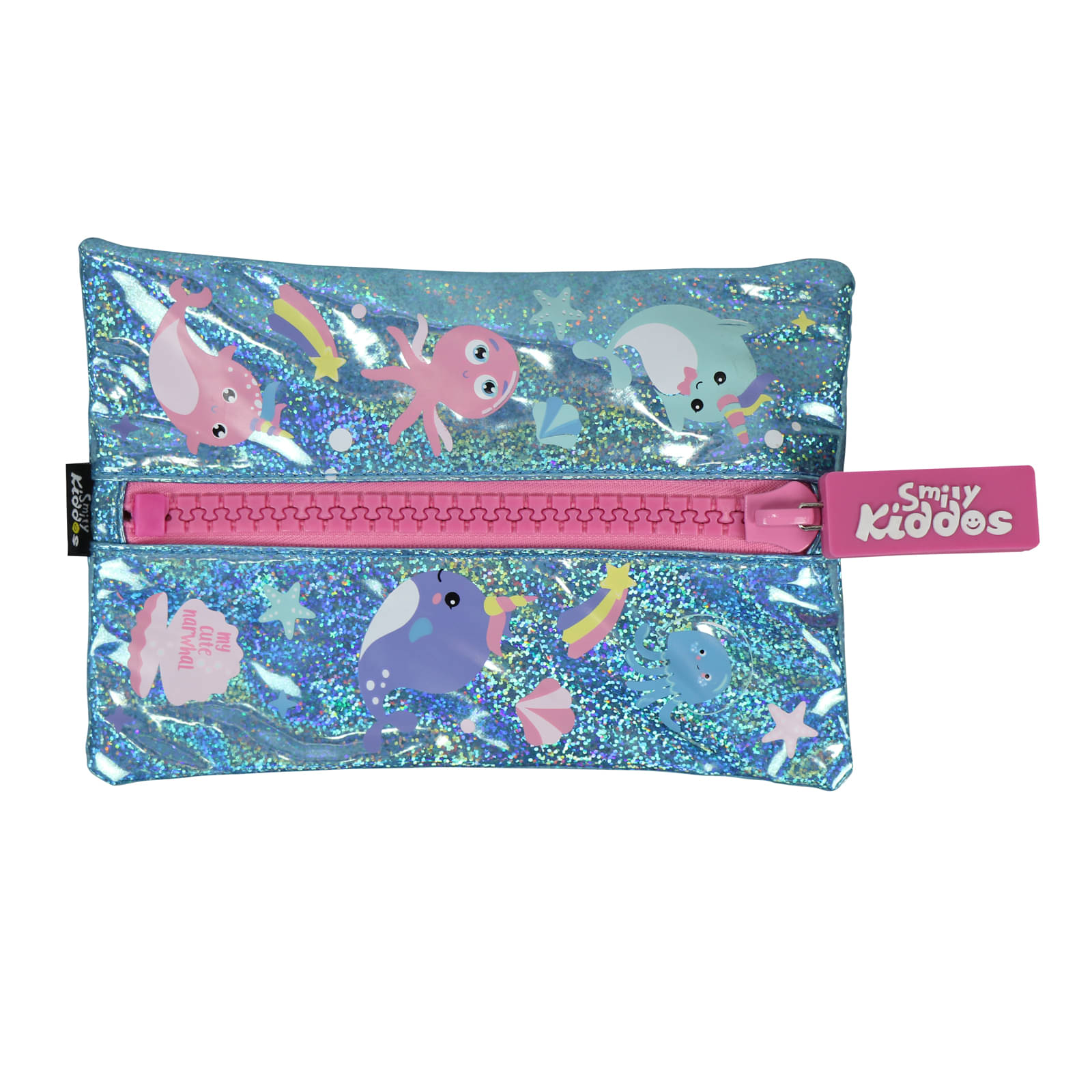     			Smily Kiddos | Smily Big Zipper-Narwhale (Light Blue) | Kids Pencil Case | School Pencil case | Kids Pencil Pouch | Pencil Case for Kids | Light Blue Color Pencil Pouch | Zipper Pencil Pouch | Retruns Gifts Birthday party For Boys | Pencil case for girls
