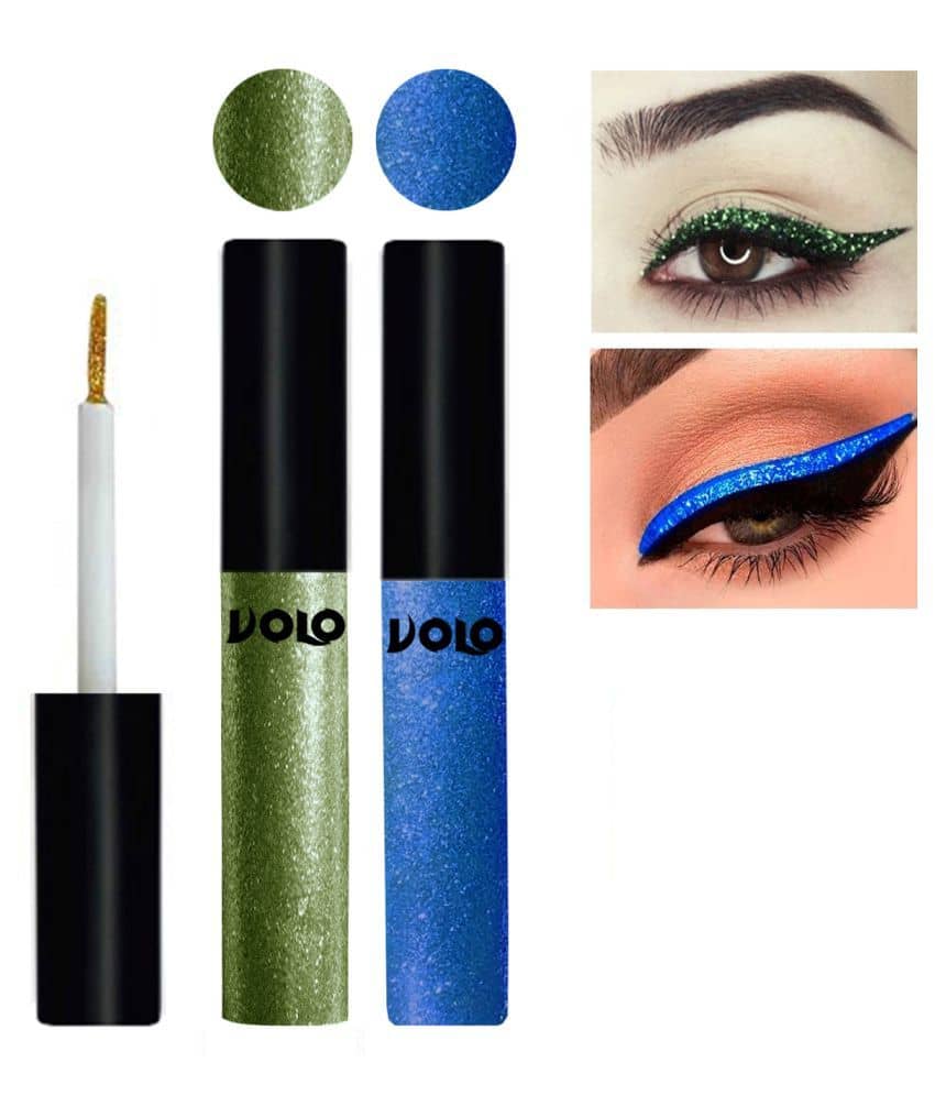 Volo Waterproof Glitter Eyeliner (Olive Green & Sky Blue) - Makeup - Eyes | Buy online on ZillyBuy