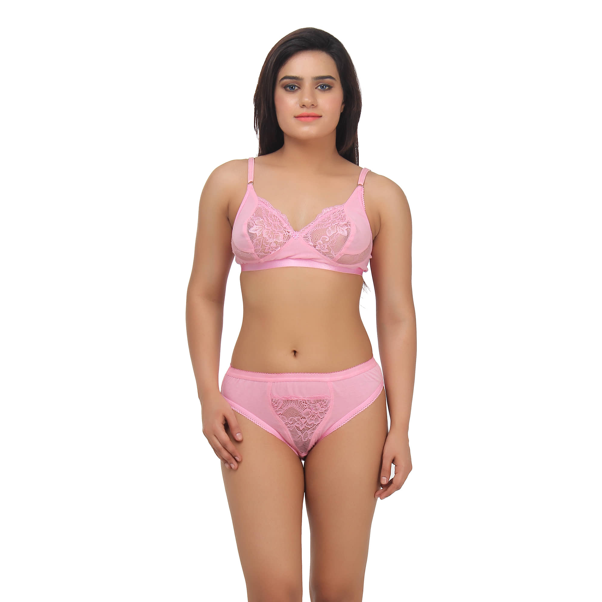 TCG Pink Lace Bra & Panty Set