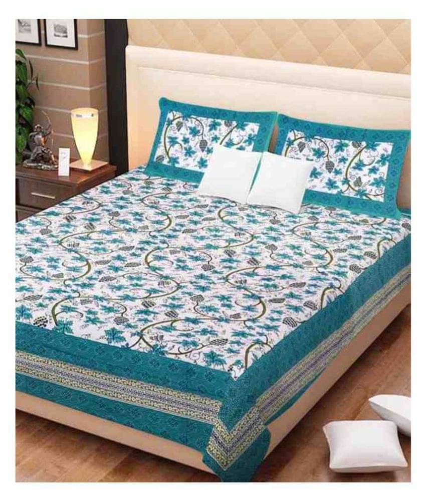     			Uniqchoice Cotton King Bedsheet ( Green )