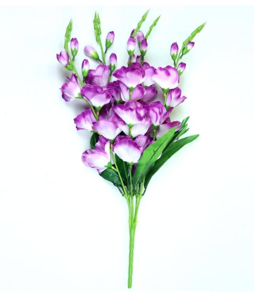 Green plant indoor Bougainvellia Blue Artificial Flowers Bunch - Pack of 1