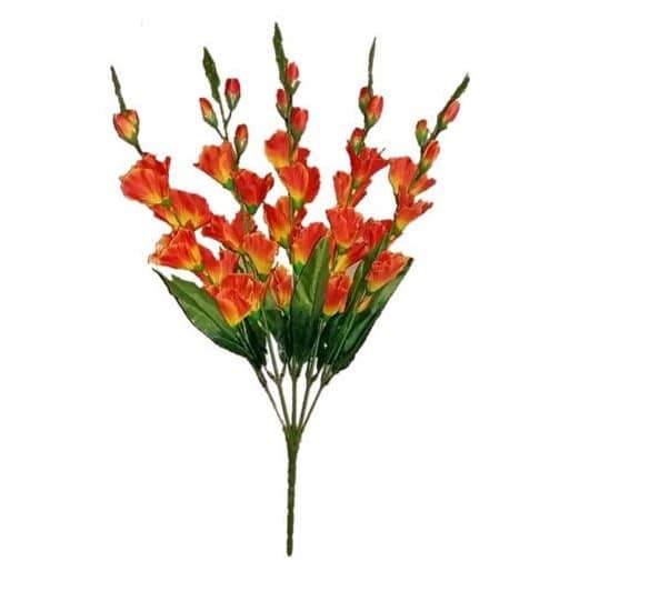 Green plant indoor Bougainvellia Orange Artificial Flowers Bunch - Pack of 1