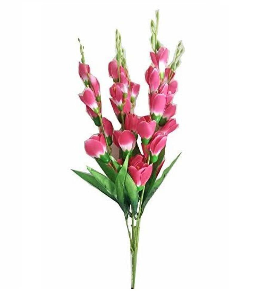 Green plant indoor Bougainvellia Pink Artificial Flowers Bunch - Pack of 1
