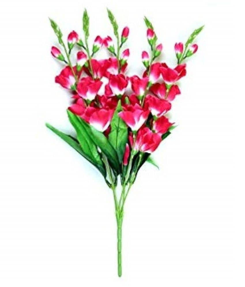 Green plant indoor Bougainvellia Red Artificial Flowers Bunch - Pack of 1