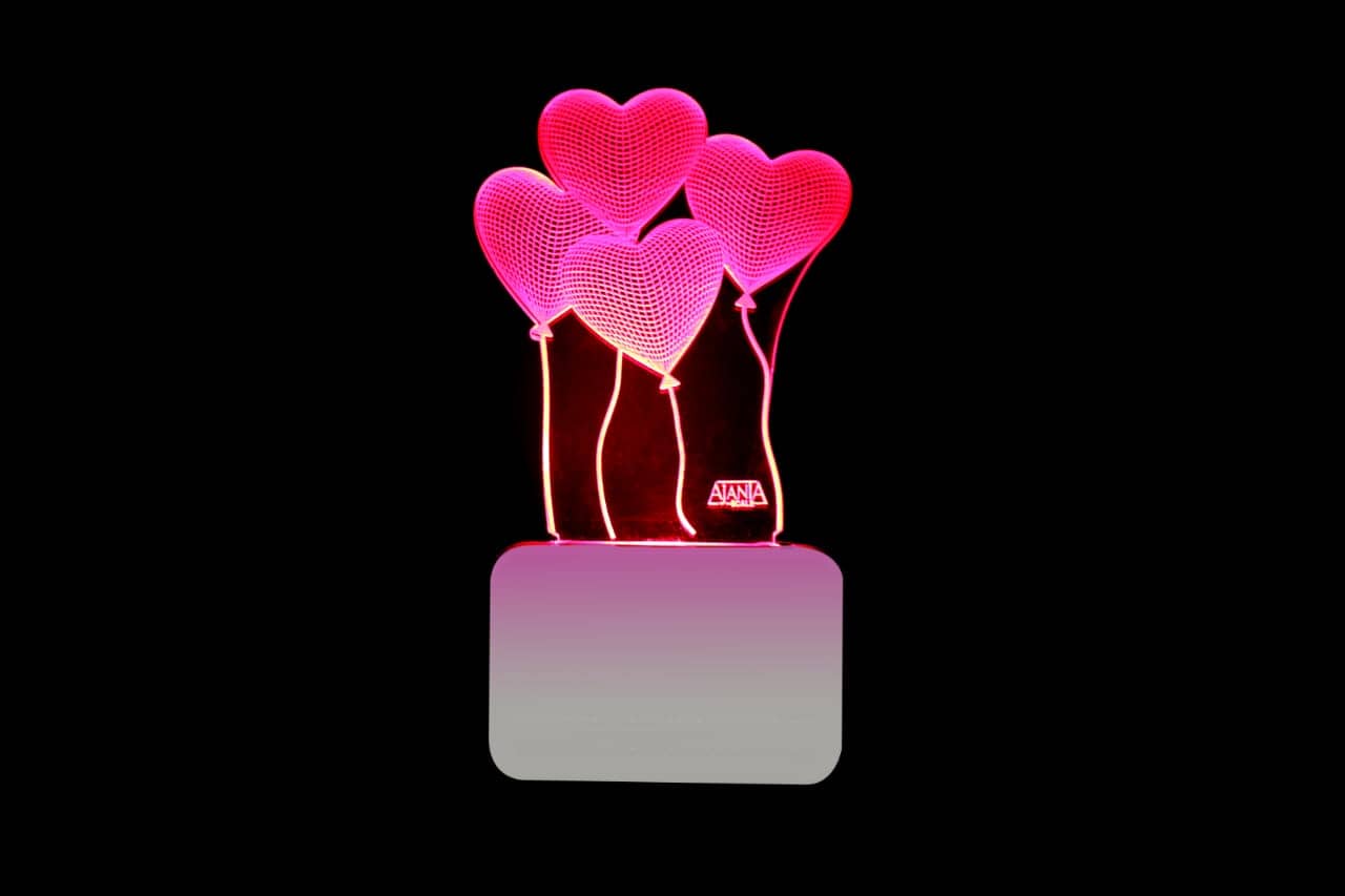 Ajanta I LOVE YOU Heart  CODE:2081  3D super Night Lamp Multi - Pack of 1 - Electricals | Buy online on ZillyBuy