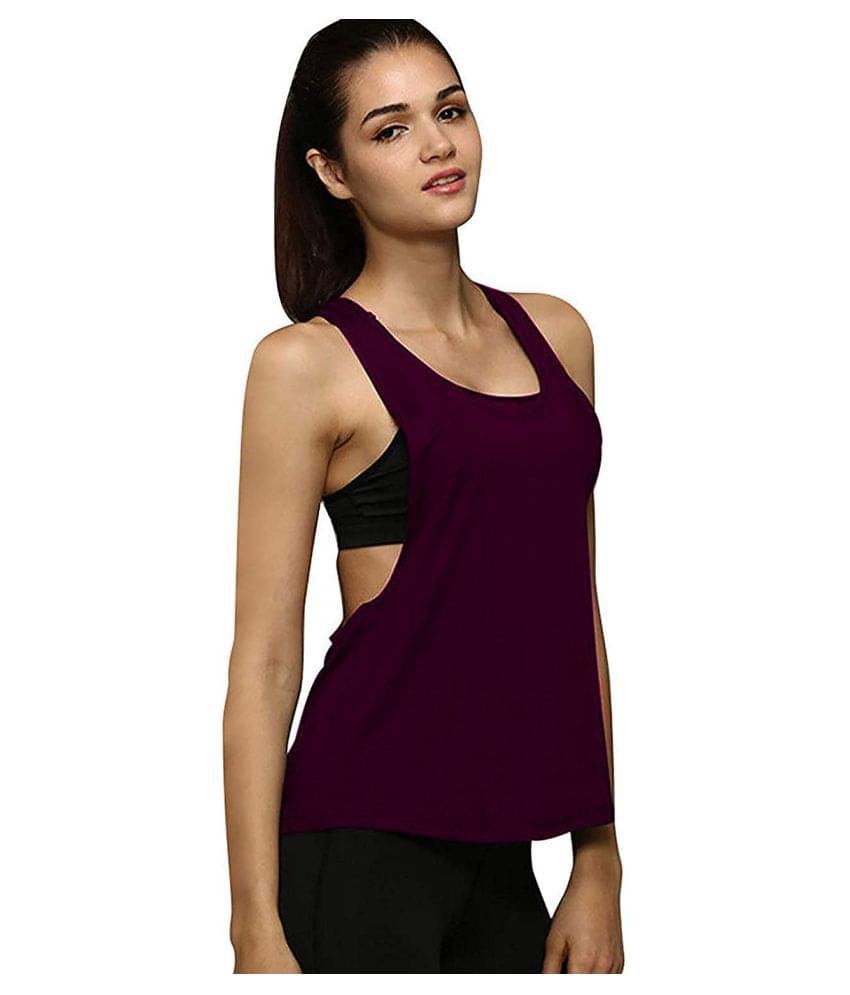     			THE BLAZZE Cotton Tank Tops - Purple