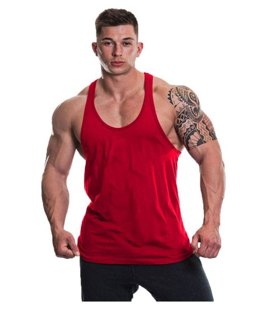 THE BLAZZE Red Sleeveless Vests Single     			THE BLAZZE Red Sleeveless Vests Single