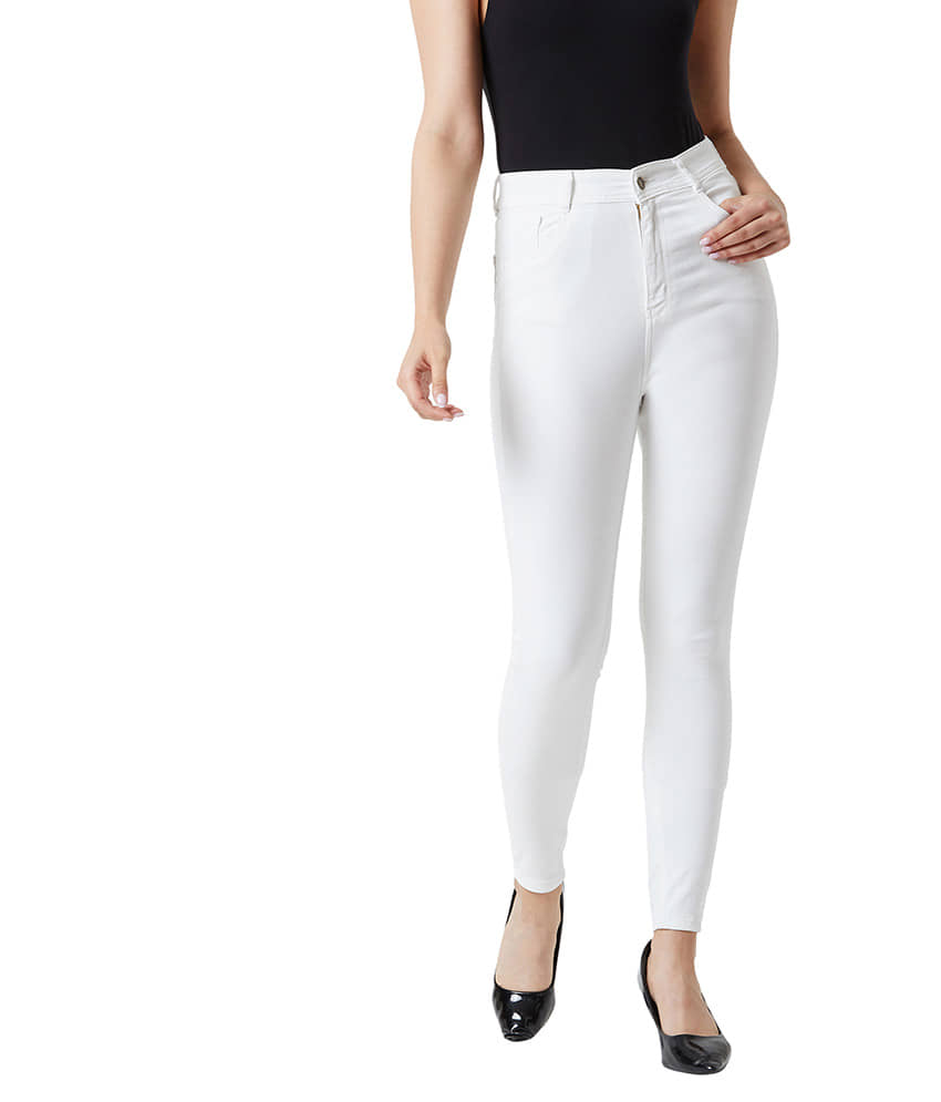 Miss Chase Denim Jeans - White - Jeans | Buy online on ZillyBuy