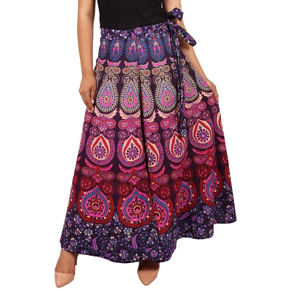 Rangun Cotton A-Line Skirt - Purple Rangun Cotton A-Line Skirt - Purple