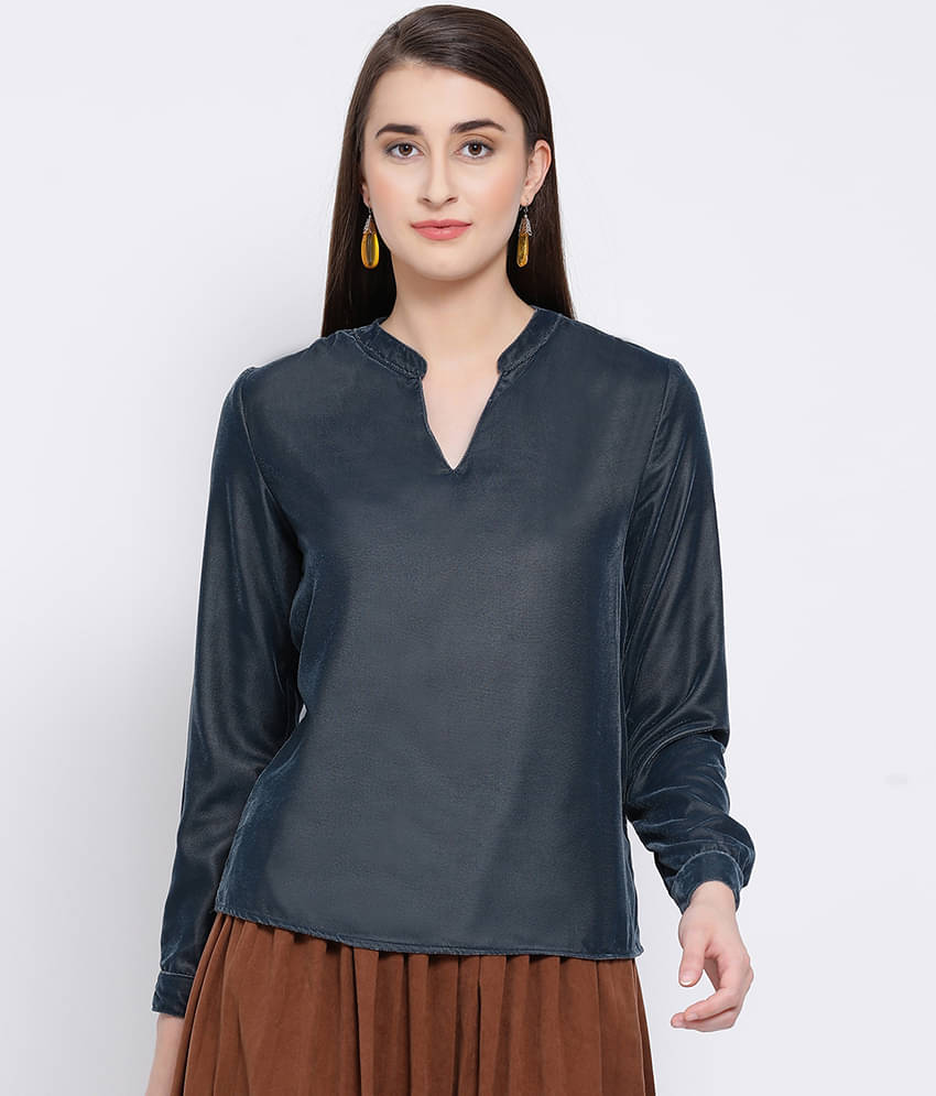     			Oxolloxo Women's Polyester Regular Top ( Grey )