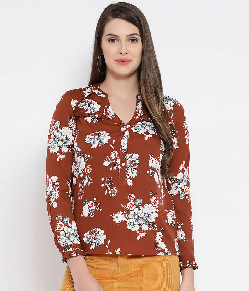 Oxolloxo Women's Polyester Regular Top ( Red ) Oxolloxo Women's Polyester Regular Top ( Red )