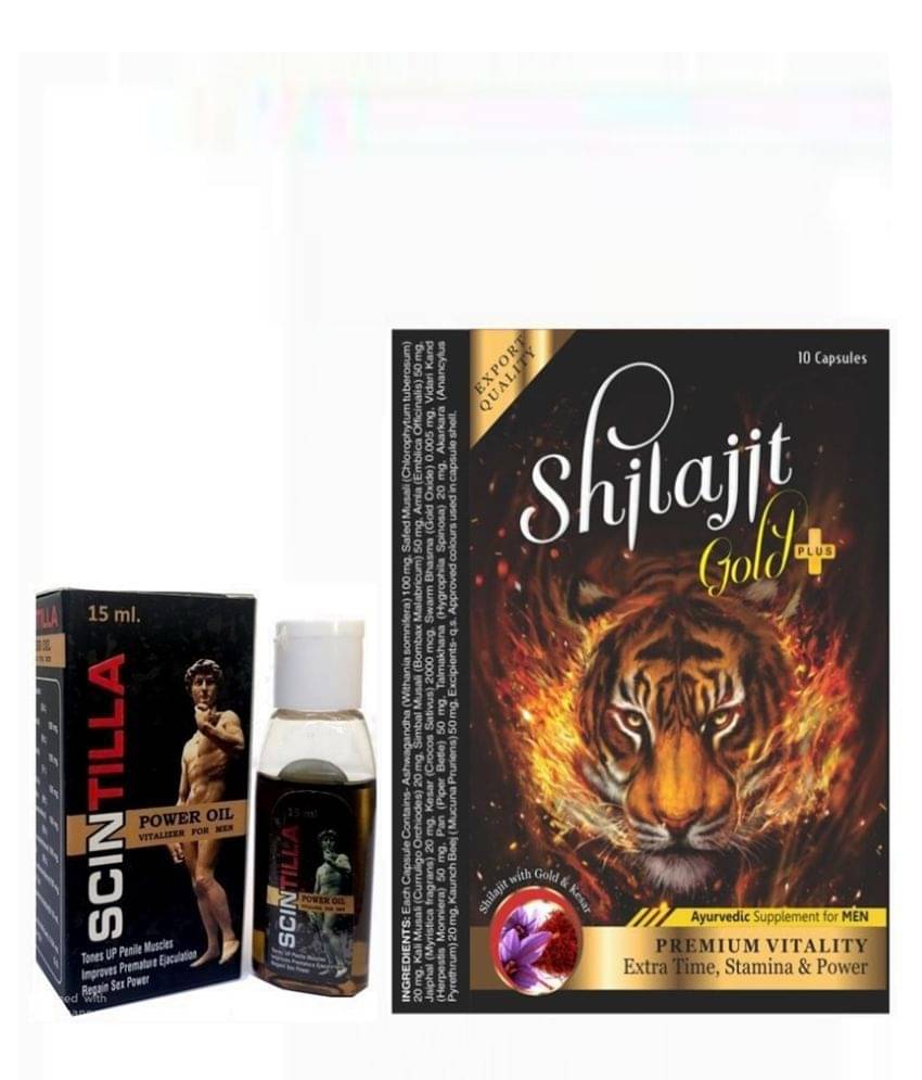 Cackle's Scintilla Power Oil & Shilajit Gold + Capsule 10 no.s Cackle's Scintilla Power Oil & Shilajit Gold + Capsule 10 no.s