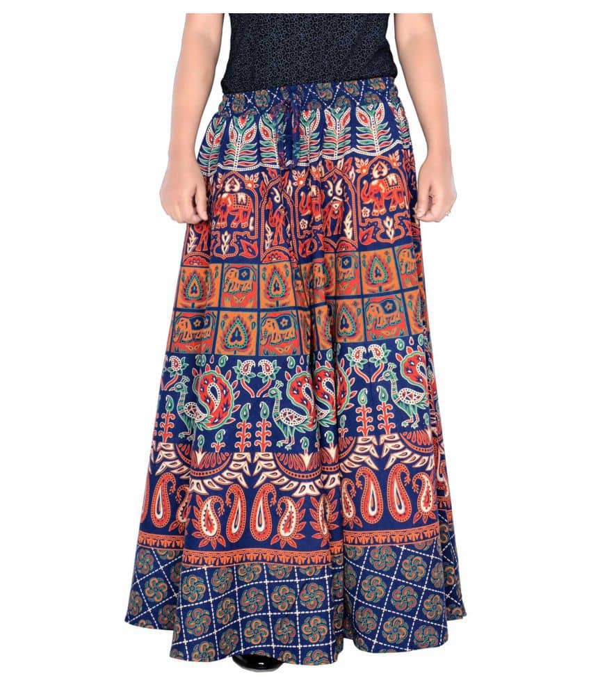 Sttoffa Cotton Wrap Skirt - Blue