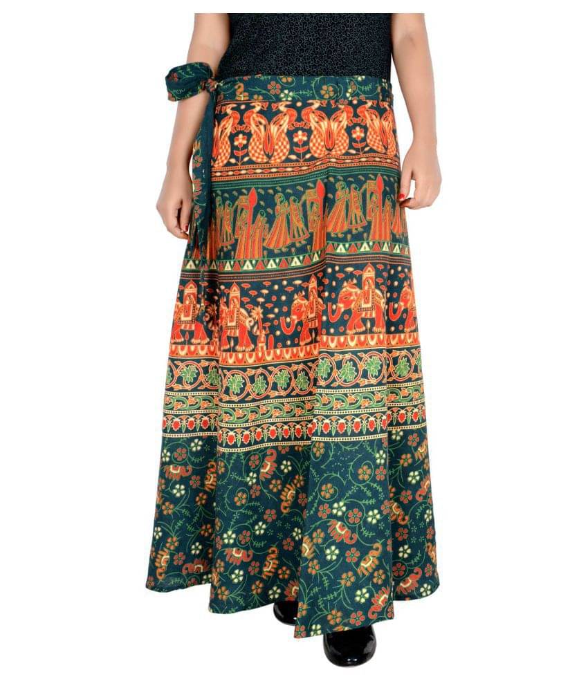     			Sttoffa Cotton Wrap Skirt - Green