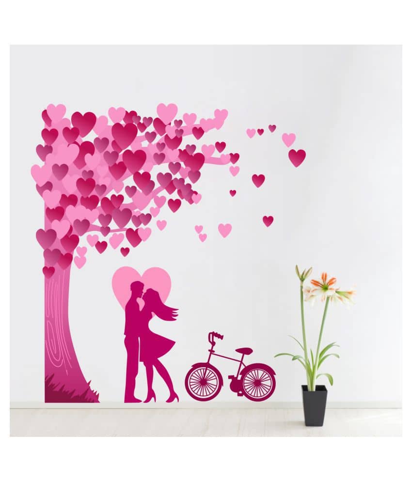 Decor Villa Couple Nature Sticker ( 63 x 58 cms )