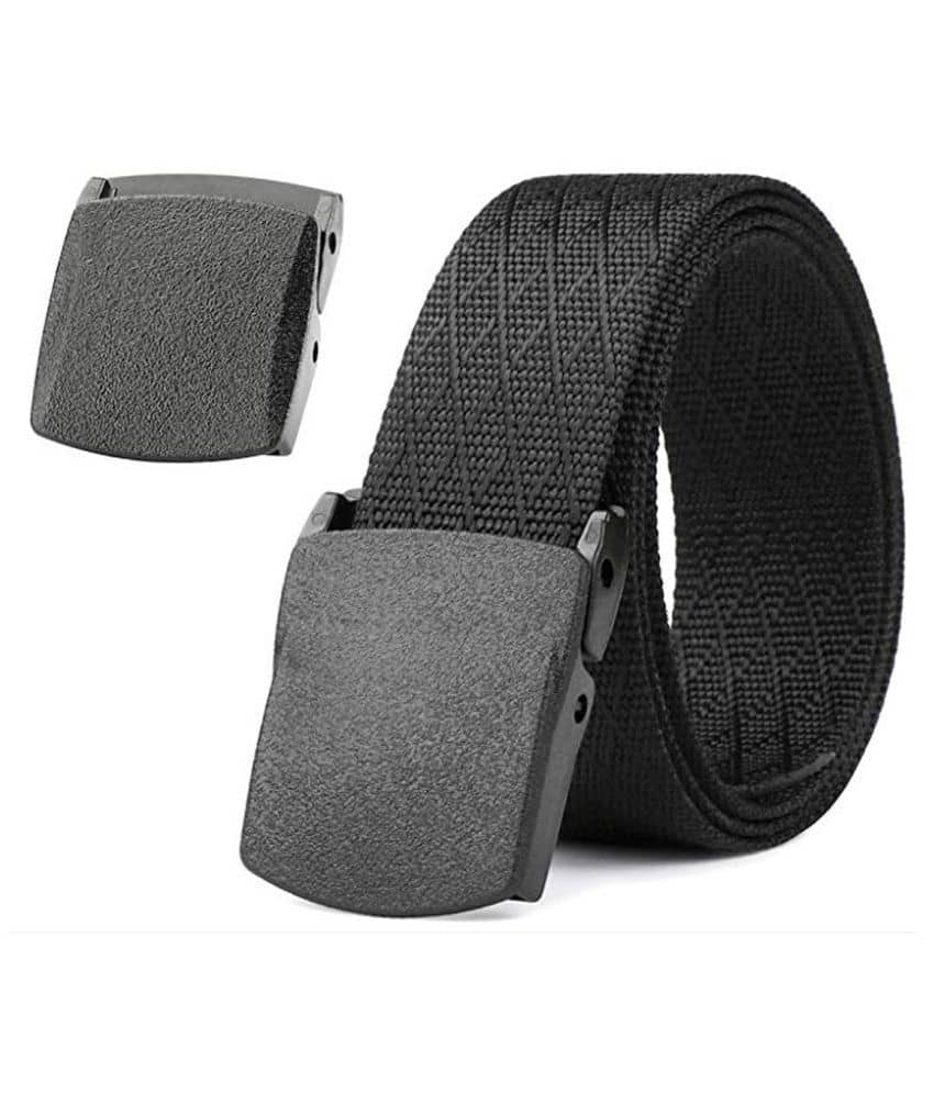 Edifier - Black Nylon Men's Casual Belt ( Pack of 1 )