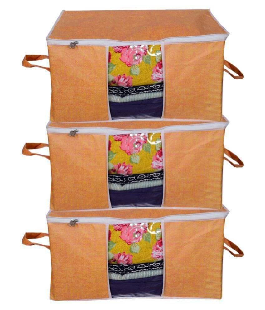     			PrettyKrafts Set of 3 Others Orange Blanket Cover