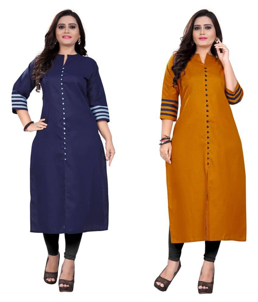 Shagun Multicolor Cotton Front Slit Kurti - Kurtis, Tunics | Buy online on ZillyBuy