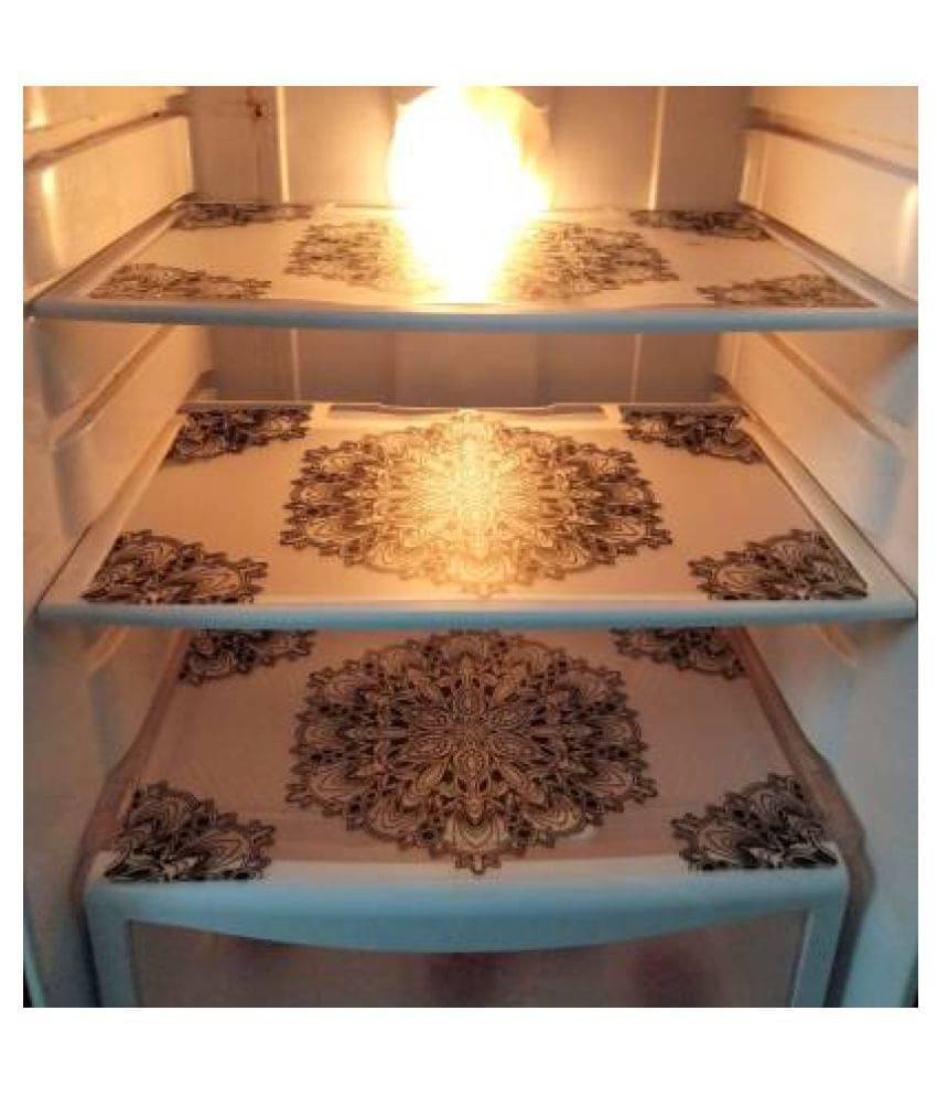 Set of 3 PVC Black Fridge Mats Set of 3 PVC Black Fridge Mats