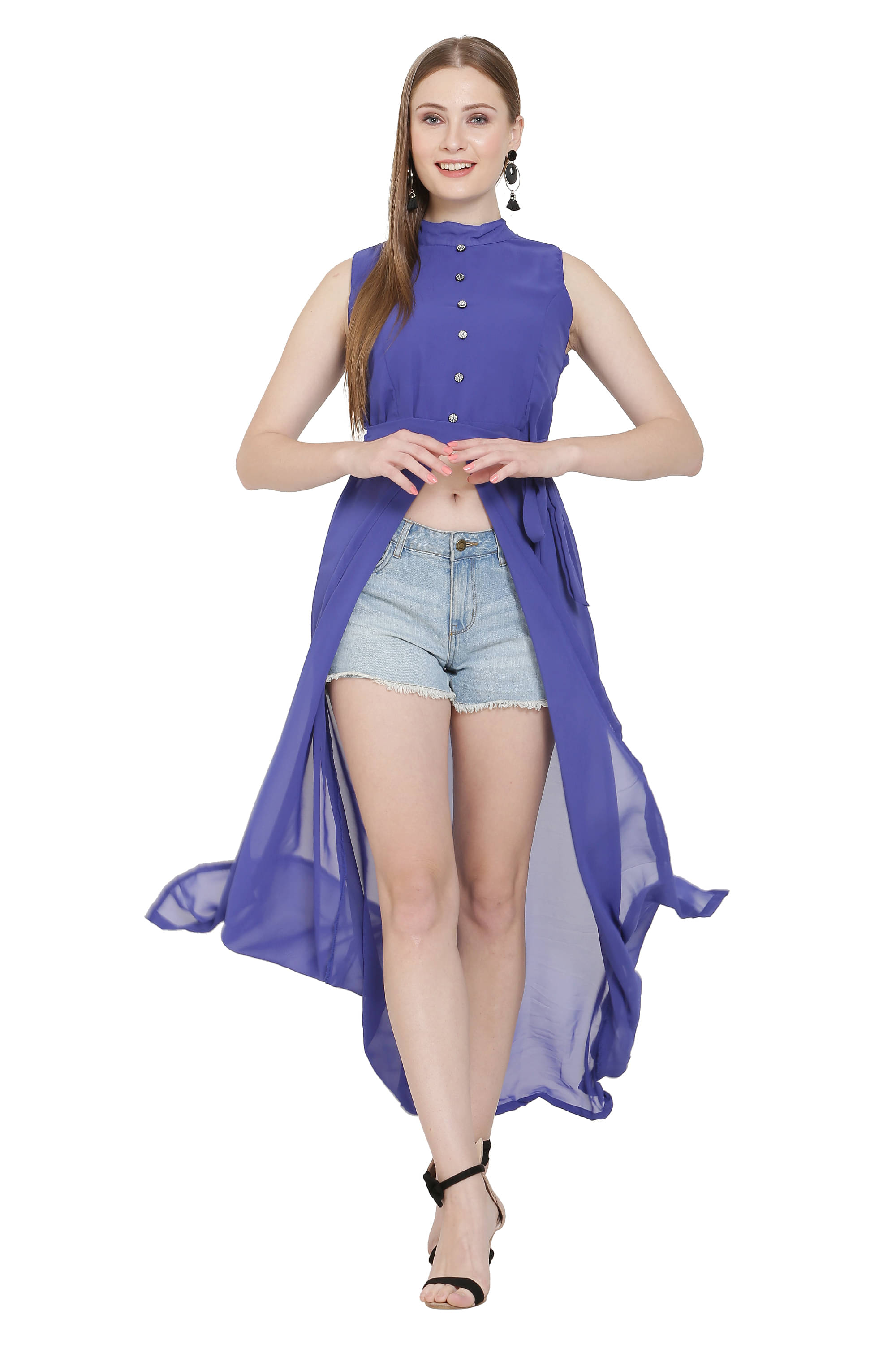KMB ROYAL Georgette Blue A- line Dress KMB ROYAL Georgette Blue A- line Dress