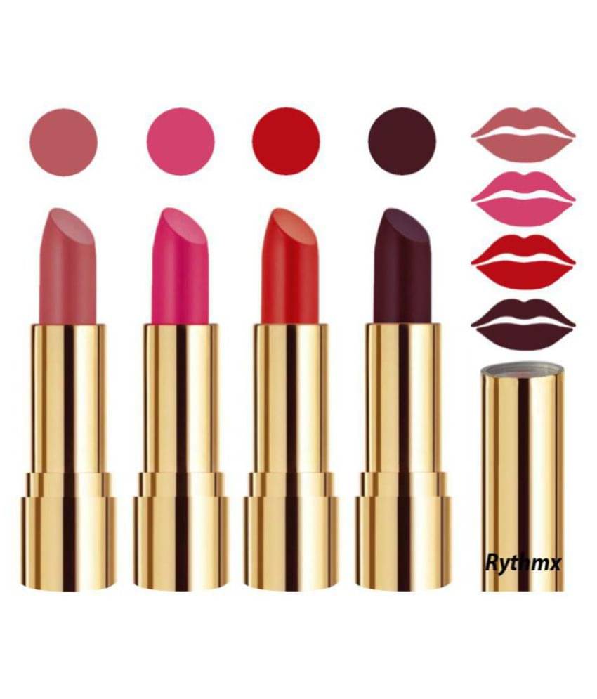     			Rythmx Professional Timeless 4 Colors Lipstick Nude,Magenta,Orange, Wine Pack of 4 16 g