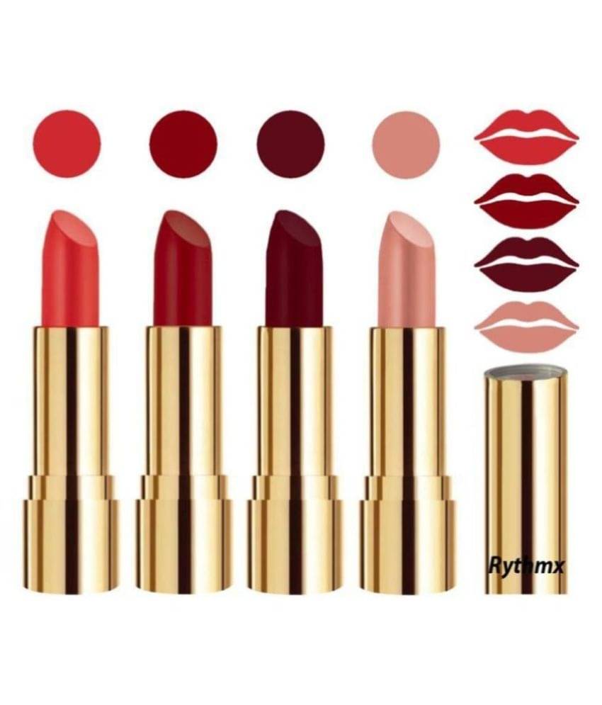 Rythmx Professional Timeless 4 Colors Lipstick Orange,Maroon,Maroon Peach Pack of 4 16 g Rythmx Professional Timeless 4 Colors Lipstick Orange,Maroon,Maroon Peach Pack of 4 16 g