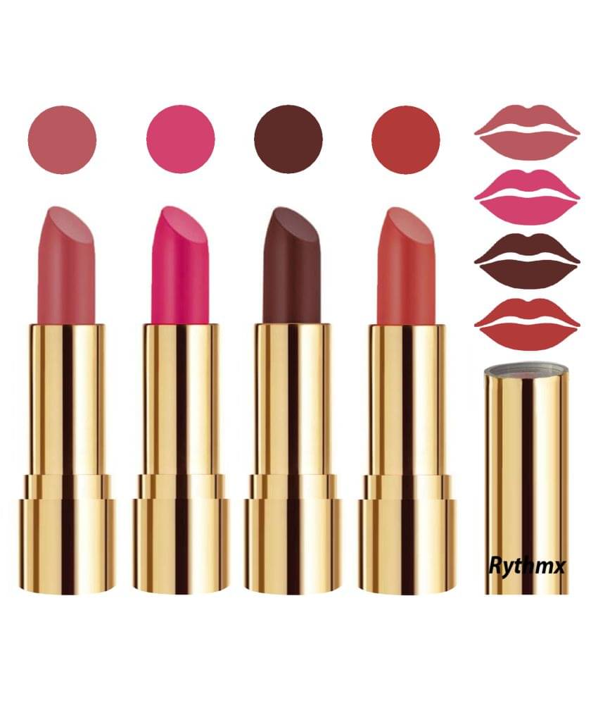 Rythmx Professional Timeless 4 Colors Lipstick Nude,Magenta,Brown, Peach Pack of 4 16 g Rythmx Professional Timeless 4 Colors Lipstick Nude,Magenta,Brown, Peach Pack of 4 16 g