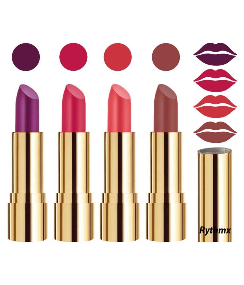     			Rythmx Professional Timeless 4 Colors Lipstick Purple,Pink,Red, Nude Pack of 4 16 g