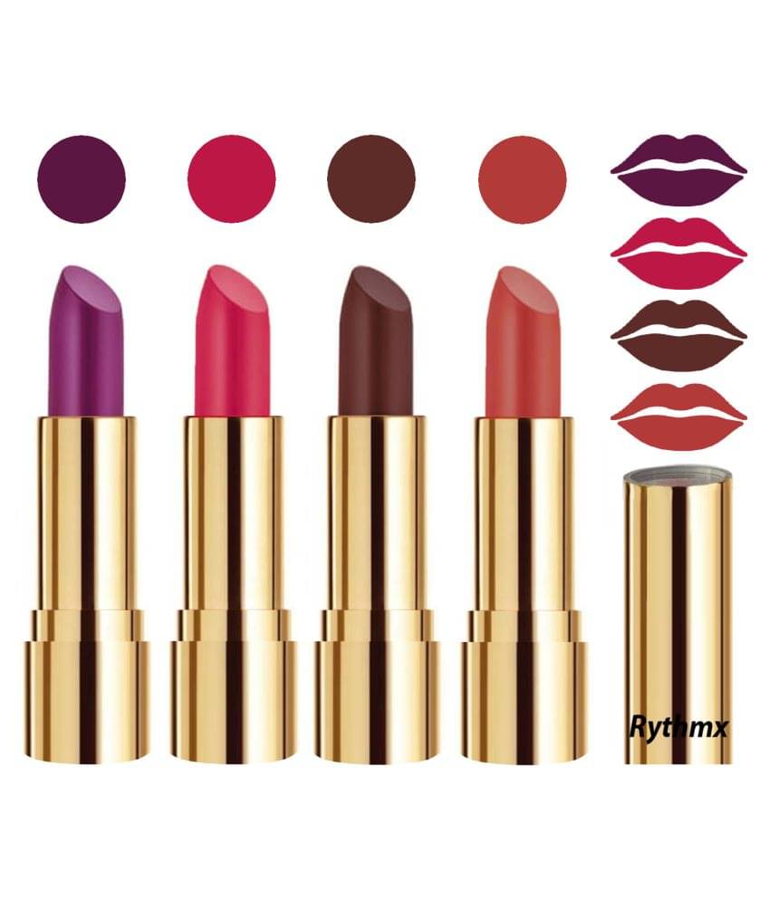 Rythmx Professional Timeless 4 Colors Lipstick Purple,Pink,Brown, Peach Pack of 4 16 g Rythmx Professional Timeless 4 Colors Lipstick Purple,Pink,Brown, Peach Pack of 4 16 g