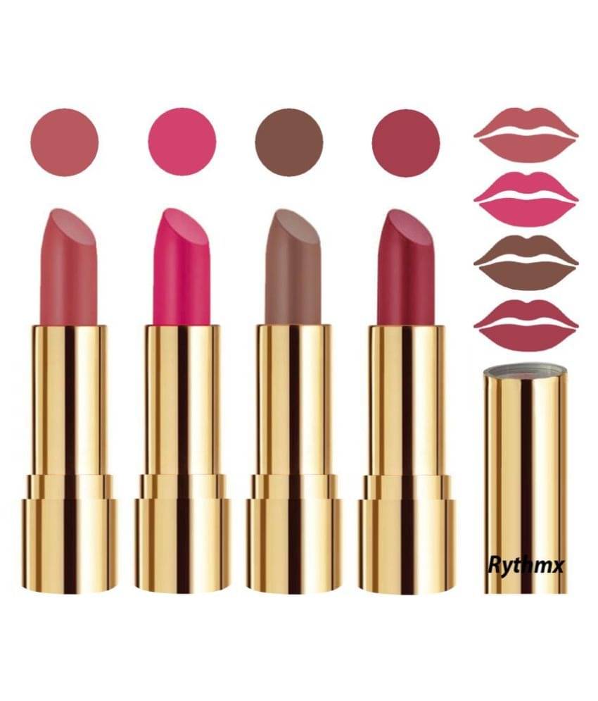 Rythmx Professional Timeless 4 Colors Lipstick Nude,Magenta,Brown, Pink Pack of 4 16 g Rythmx Professional Timeless 4 Colors Lipstick Nude,Magenta,Brown, Pink Pack of 4 16 g